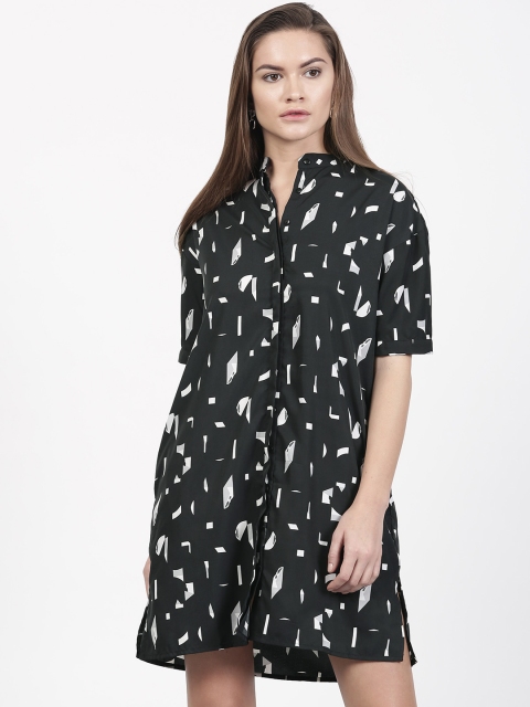 

ether Women Black Printed Shirt Dress