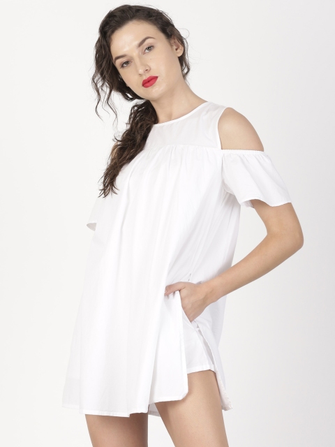 

ether Women White Solid Playsuit