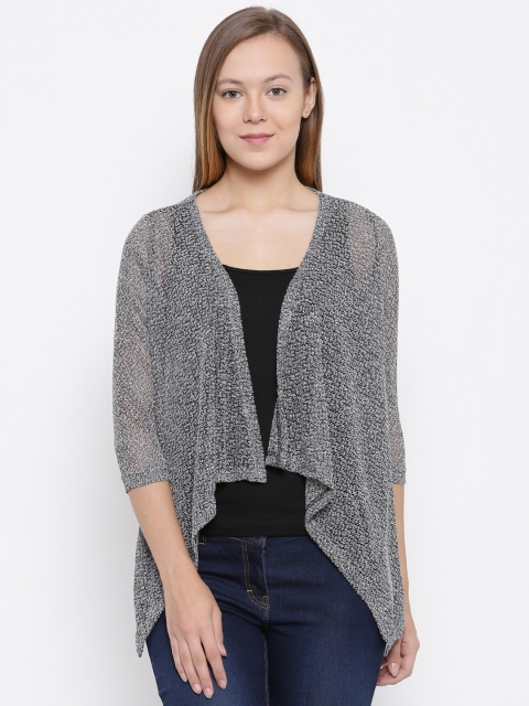 

Park Avenue Woman Grey Self-Design Shrug, Black