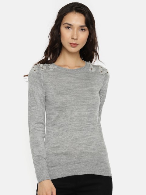 

Park Avenue Women Grey Solid Pullover