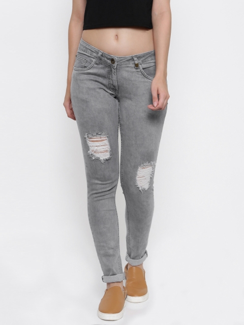 

Park Avenue Woman Grey Power Skinny Fit Low-Rise Mildly Distressed Stretchable Jeans