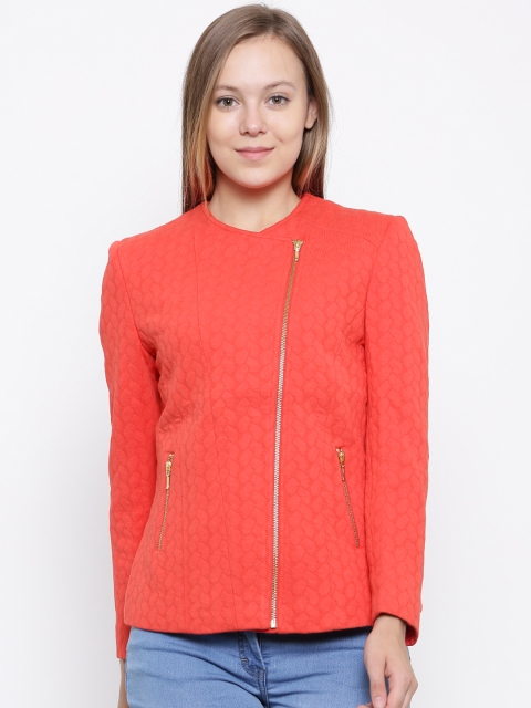 

Park Avenue Woman Orange Self Design Tailored Jacket