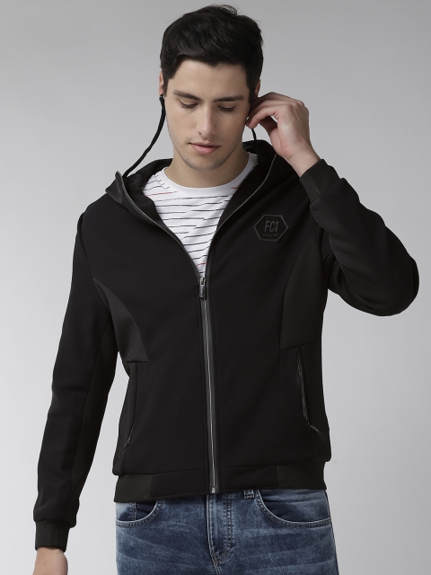 

Fort Collins Men Black Hooded Bomber Jacket