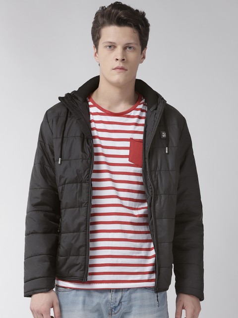 

Fort Collins Men Black Solid Hooded Padded Jacket