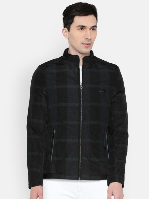

Fort Collins Men Black & Blue Checked Tailored Jacket