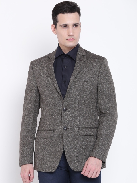 

Park Avenue Brown Patterned Slim Fit Single-Breasted Casual Blazer