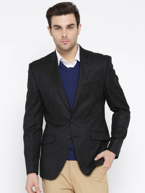 

Park Avenue Black Super Slim Fit Single-Breasted Formal Blazer