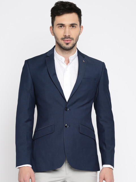 

Park Avenue Navy Super Slim Fit Single-Breasted Super Slim Fit Formal Blazer, Navy blue