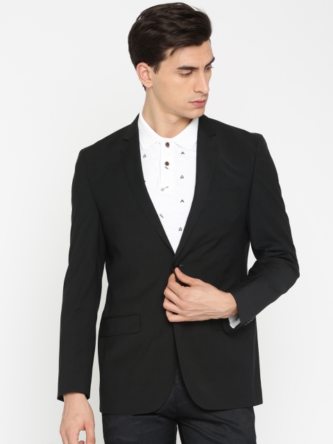 

Park Avenue Black Slim Fit Single-Breasted Formal Blazer