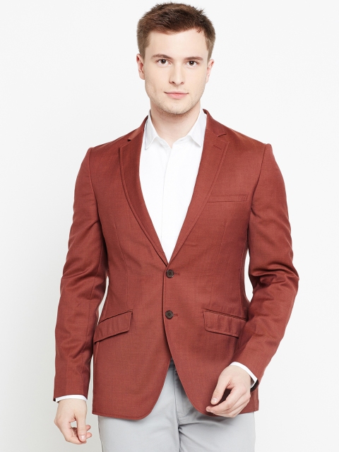 

Raymond Brown Woollen Single-Breasted Slim Fit Formal Blazer, Maroon