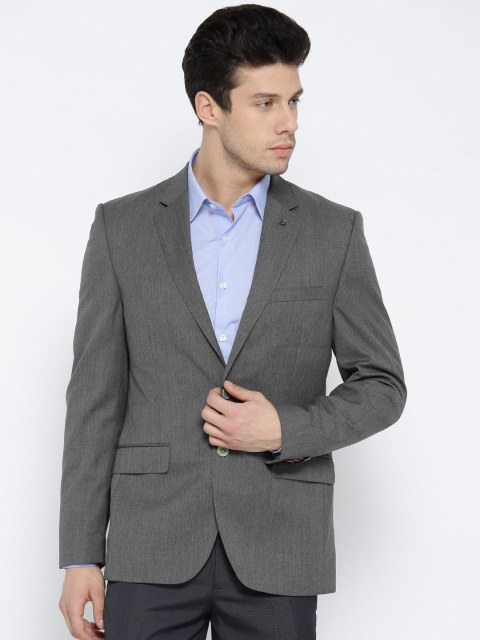 

Raymond Grey Single-Breasted Slim Fit Formal Blazer