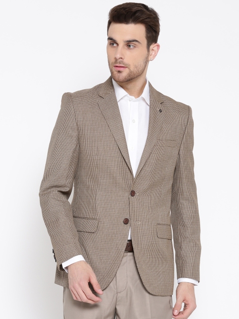 

Raymond Beige Patterned Tailored Contemporary Fit Single-Breasted Formal Blazer