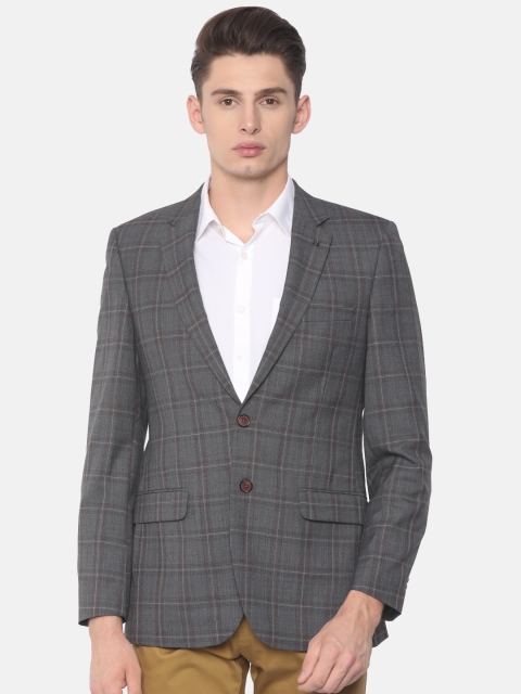 

Raymond Grey Checked Contemporary Fit Single-Breasted Formal Blazer