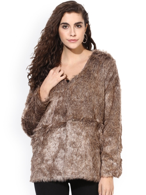 

Kazo Women Brown Solid Open Front Jacket