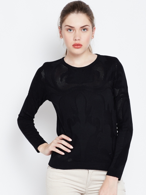 

Duke Women Black Self-Design Pullover
