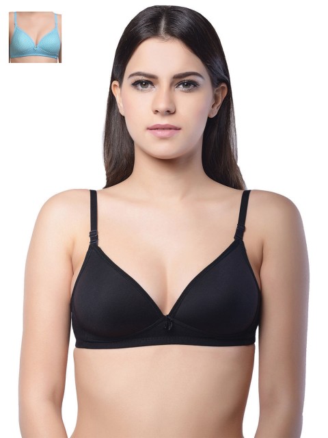 

Lady Lyka Pack of 2 T-shirt Bras BREEZ-BLK-ATTRACTIONS-SKY, Black