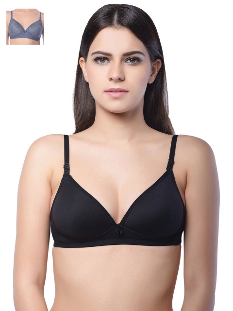 

Lady Lyka Pack of 2 T-shirt Bras BREEZ-BLK-DENIM, Black