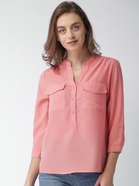 

Mast & Harbour Women Pink Solid Shirt Style Top