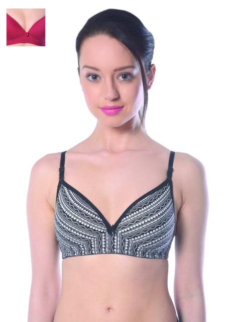 

Lady Lyka Pack of 2 T-shirt Bras BREEZ-ROSE-1, Black