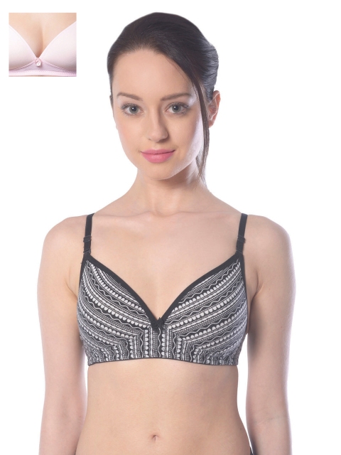 

Lady Lyka Pack of 2 T-shirt Bras BREEZ-PNK-BLACK-ROSE-1