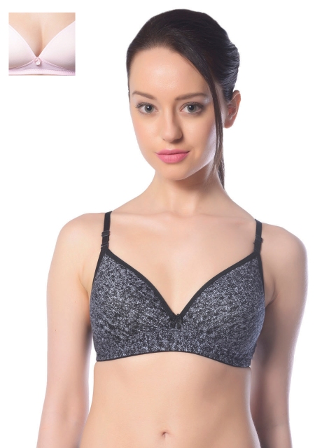 

Lady Lyka Pack of 2 T-shirt Bras BREEZ-PNK-DENIM-2-BLK, Black