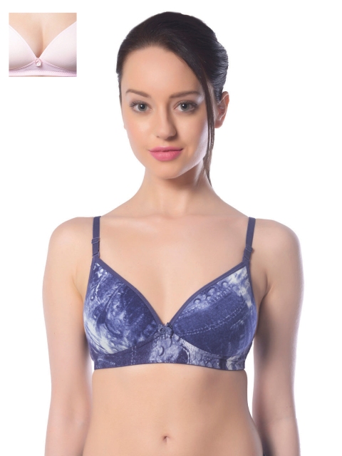 

Lady Lyka Pack of 2 T-shirt Bras BREEZ-PNK-DENIM-3-BLU, Blue