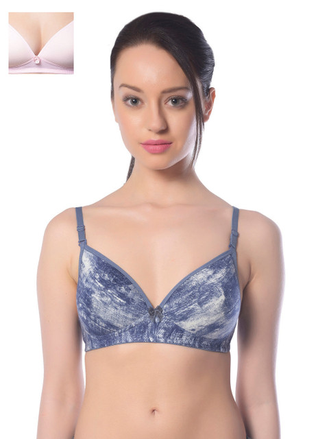 

Lady Lyka Pack of 2 T-shirt Bras BREEZ-PNK-DENIM-6-GRY, Blue