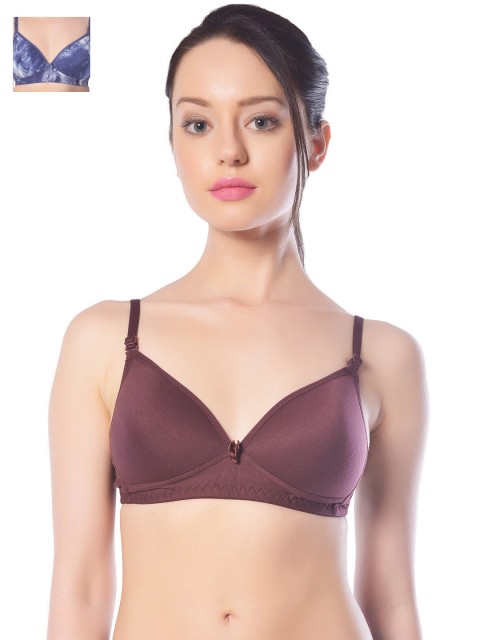 

Lady Lyka Pack of 2 Lightly Padded T-shirt Bras BREEZ-SKN-MISTIQUE-MRN, Beige