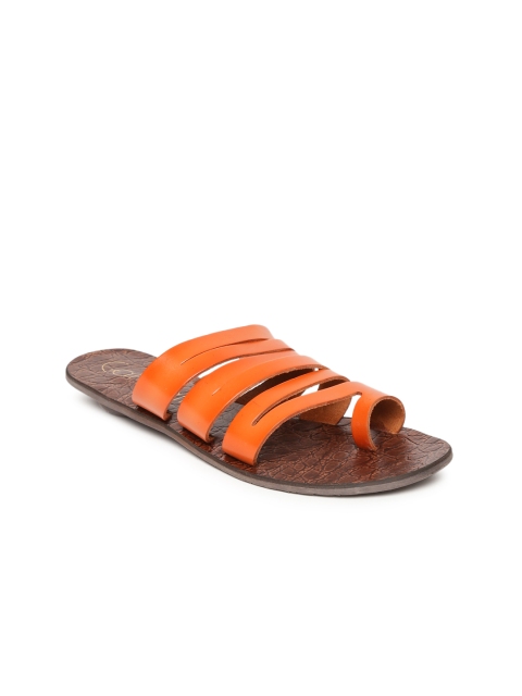 

Catwalk Women Orange Solid Leather One Toe Flats