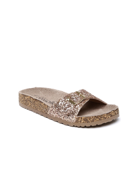 

Catwalk Women Gold-Toned Open Toe Flats