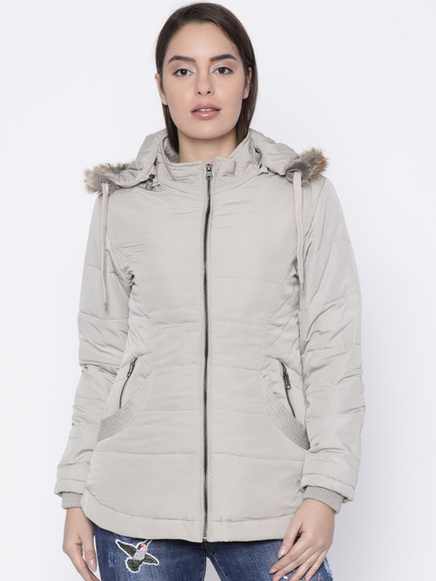 

Fort Collins Women Beige Solid Parka Jacket