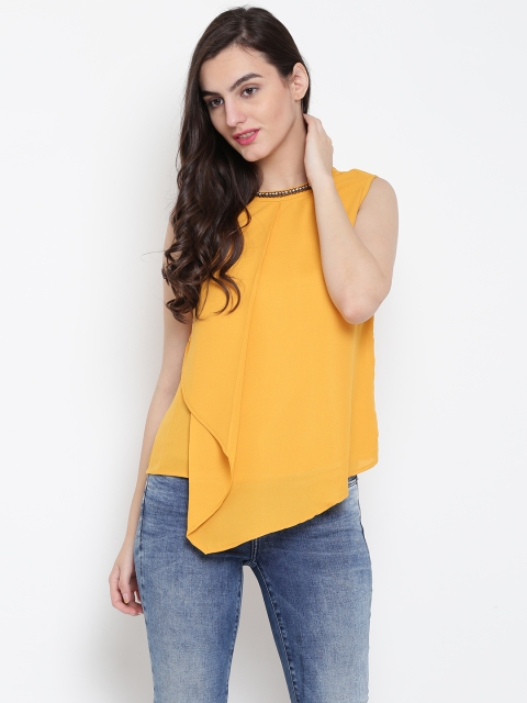 

OPt Women Mustard Yellow Solid Top