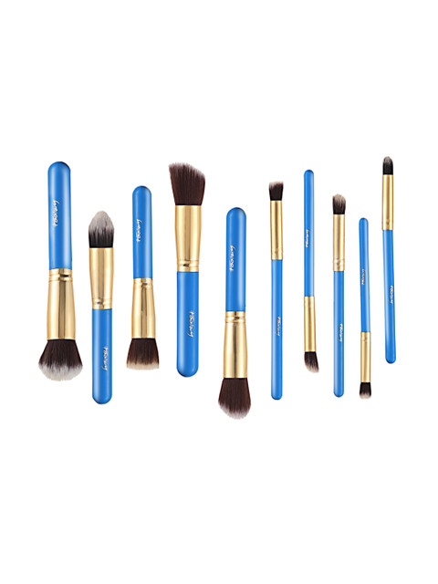 

Foolzy Set of 10 Makeup Brushes, Blue