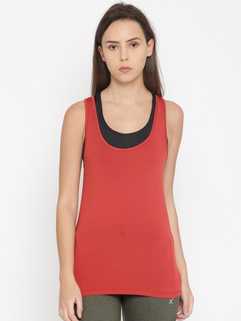 

HRX by Hrithik Roshan Women Rust Solid Tank Top