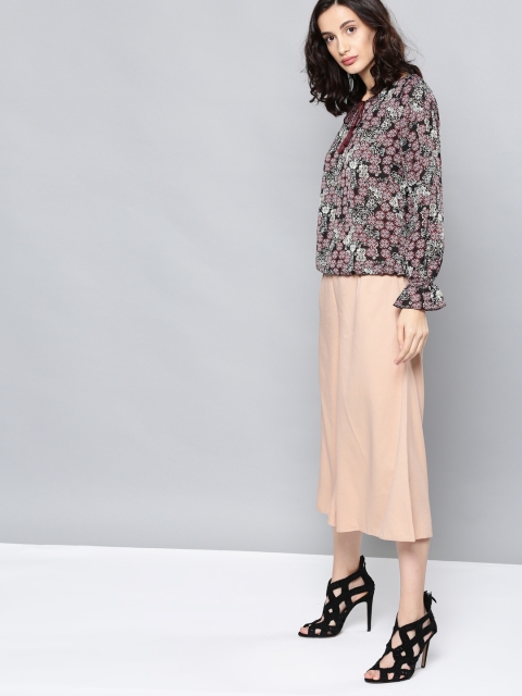 

NUSH Women Black Printed Top