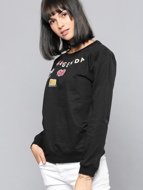 

NUSH Women Black Printed Top