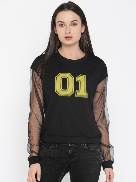 

NUSH Women Black Printed Top