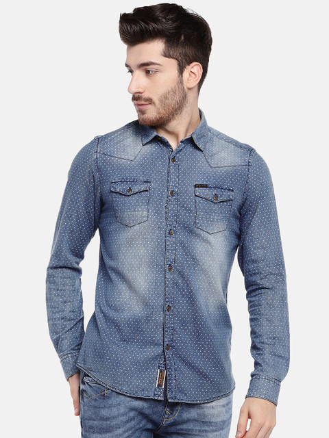 

Being Human Men Blue Slim Fit Printed Casual Shirt