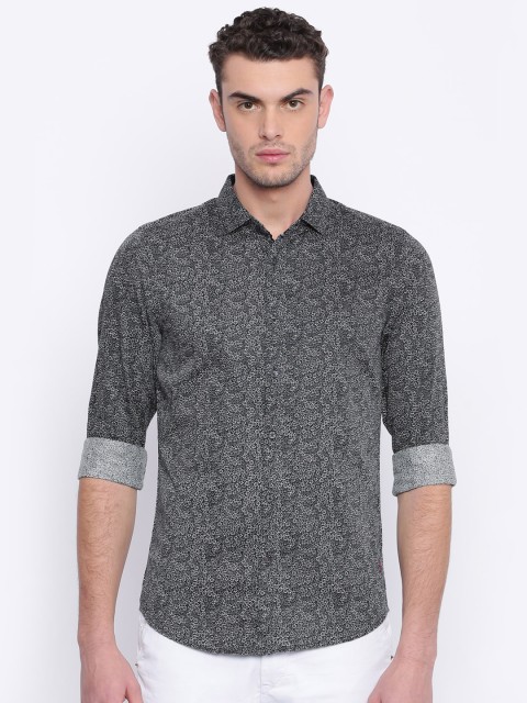 

Being Human Men Navy Blue & White Slim Fit Printed Casual Shirt