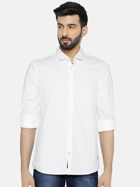

Being Human Clothing Men White Slim Fit Self Design Casual Shirt