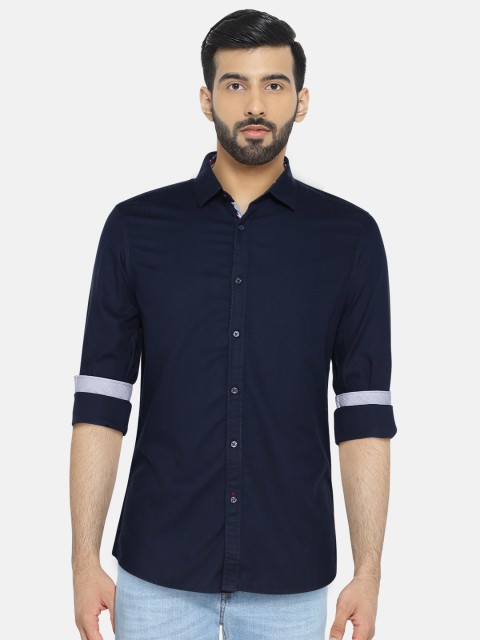 

Being Human Men Navy Blue Slim Fit Solid Casual Shirt