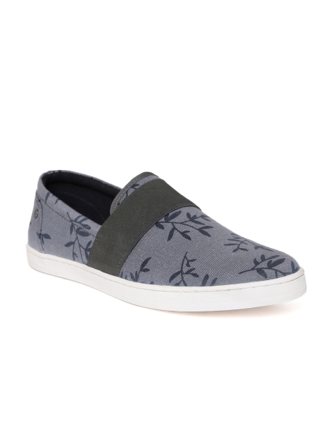 

Allen Solly Men Grey Leaf Print Slip-On Sneakers