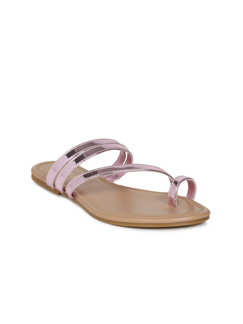 

Lavie Women Pink Solid Synthetic One Toe Flats
