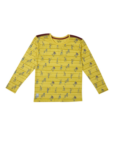 

Palm Tree Boys Yellow Printed Round Neck T-shirt