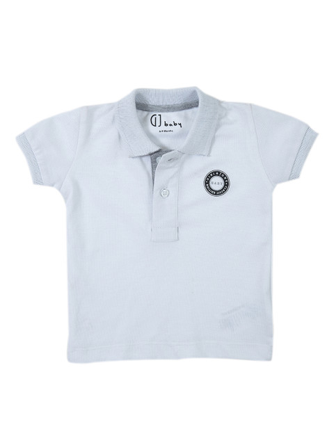 

Gini and Jony Boys White Solid Polo Neck T-shirt