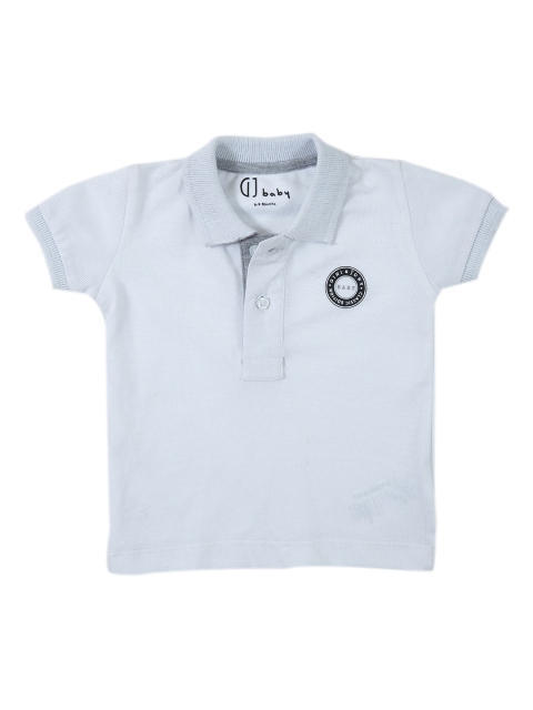 

Gini and Jony Boys White Solid Polo Neck T-shirt