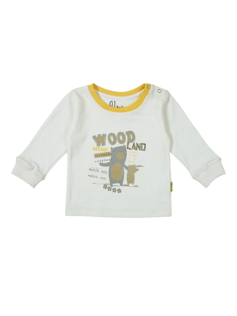 

Gini and Jony Infant Boys White Printed Round Neck T-shirt