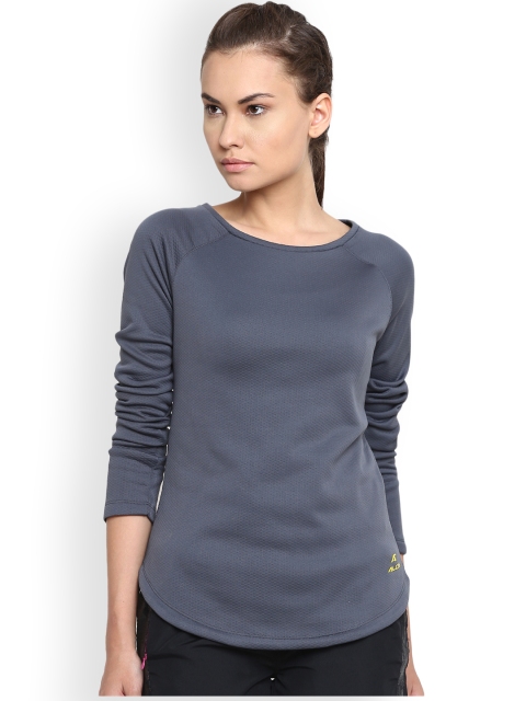 

Alcis Women Grey Solid Round Neck T-shirt