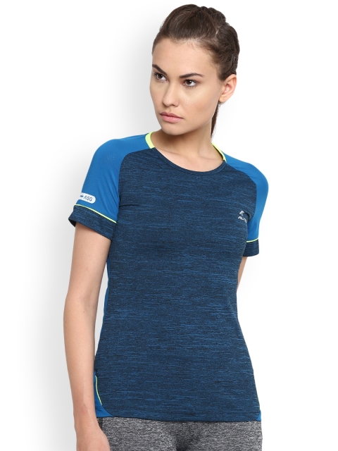 

Alcis Women Navy Blue Self-Design Round Neck T-shirt