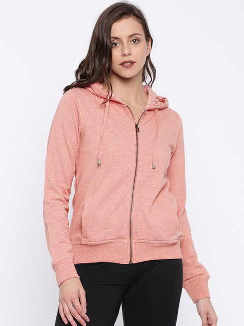 

U.S. Polo Assn. Women Peach-Coloured Solid Sweatshirt